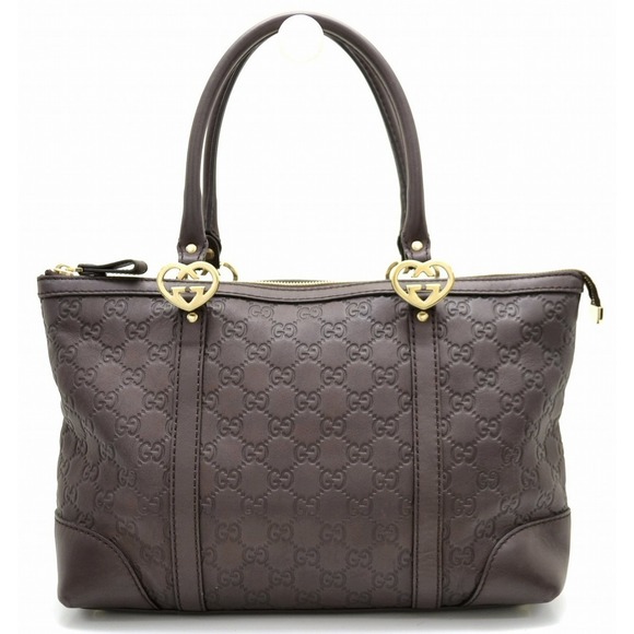 Gucci Handbags - Gucci Guccissima Lovely Tote Bag Heart Motif Brown